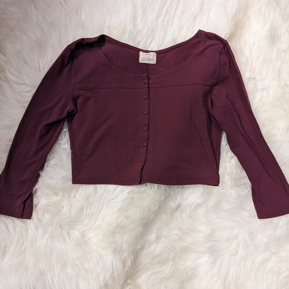 Pins & Needles Button Down Crop Top